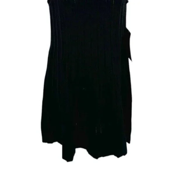 Pomander Place NEW Black Knit Adi Sleeveless A Line Classic Mini Dress Size XXS